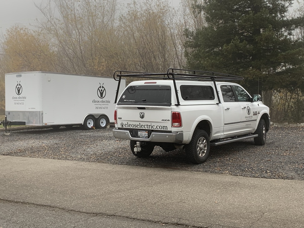 Eleos Electric service truck on a Sonoma County repair call